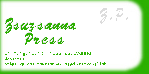 zsuzsanna press business card